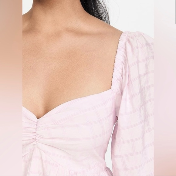 MINKPINK midi pink dress with puff sleeves medium worn once - Picture 3 of 6